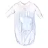 Petit Ami Blue and White Boys Gown with Embroidered Giraffe