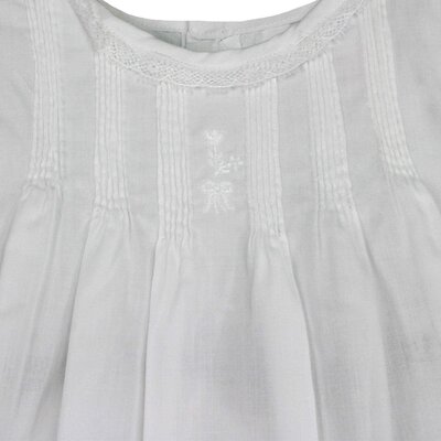 Petit Ami White Pintuck Daygown Dress