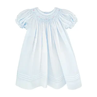 Petit Ami Light Blue Smocked Day Gown
