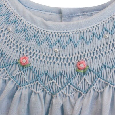 Petit Ami Light Blue Smocked Day Gown