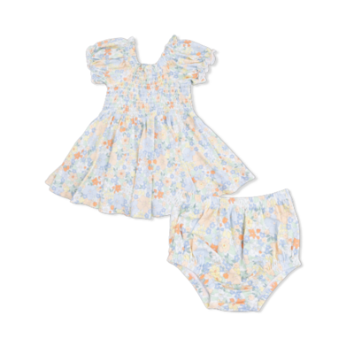 Angel Dear Georgia Floral - Smocked Twirly Dress and Bloomer