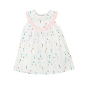 Sailboat and Lighthouse Sleeveless Dress w/ Ruffle Collar