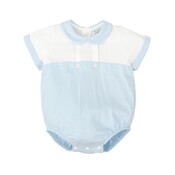 Sky Blue and White Bubble w/ Blue Striped Collar