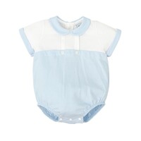 Sky Blue and White Bubble w/ Blue Striped Collar