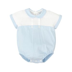 Sky Blue and White Bubble w/ Blue Striped Collar