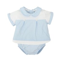 Sky Blue and White Diaper Cover Set