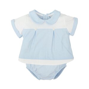 Sky Blue and White Diaper Cover Set