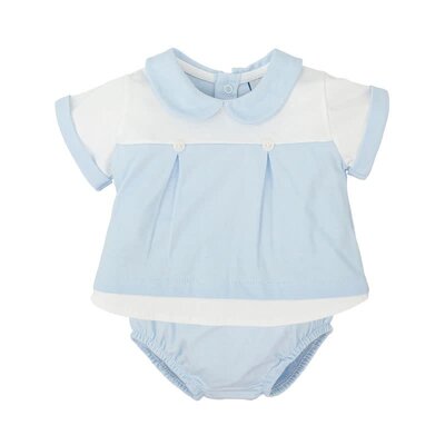 Sky Blue and White Diaper Cover Set