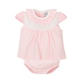 White and Pink Diaper Set w/ Ruffle Collar