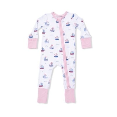 Angel Dear Bubbly Sailboats Pink - Convertible Romper