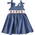 Lulu Bebe 4th of July Lollipops Smocked Waist Blue Gingham Dress