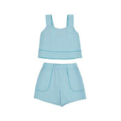 Mayoral Aqua Cotton Short Set