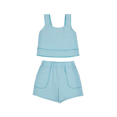 Mayoral Aqua Cotton Short Set