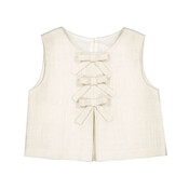 Mayoral Ivory Linen Bow Front Top