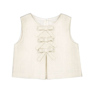 Mayoral Ivory Linen Bow Front Top