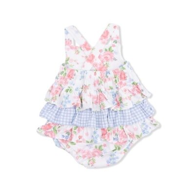 Angel Dear Cute Little Roses - Ruffle Sunsuit