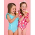 RuffleButts + RuggedButts Bright Aqua Gingham Waterfall One Piece Swimsuit