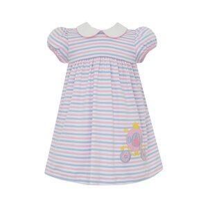 Claire & Charlie Carriage Blue & Pink Knit S/S Dress