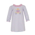 Claire & Charlie Carriage Blue & Pink Stripe Knit L/S Dress