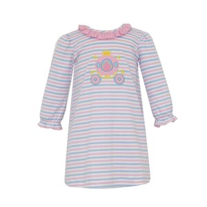 Claire & Charlie Carriage Blue & Pink Stripe Knit L/S Dress