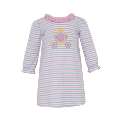 Claire & Charlie Carriage Blue & Pink Stripe Knit L/S Dress