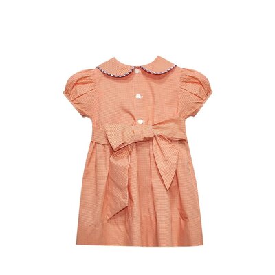 Tiger Orange/Purple Smocked Dress