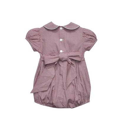 Gamecock Garnet/Black Smocked Girl Bubble