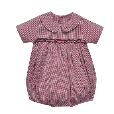 Gamecock Garnet/Black Smocked Boy Bubble