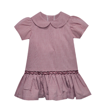 Gamecock Garnet/Black Smocked Drop Waist Dress