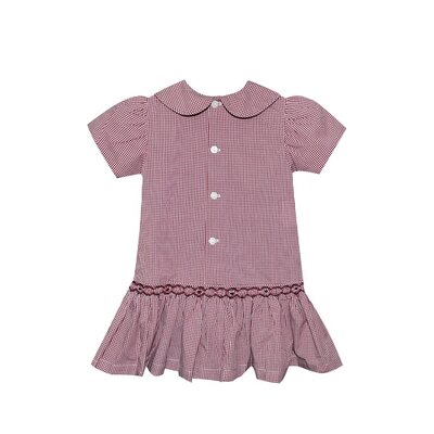 Gamecock Garnet/Black Smocked Drop Waist Dress