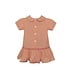 Tiger Orange/Purple Smocked Drop Waist Dress