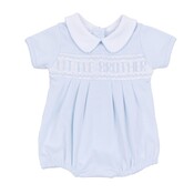 Magnolia Baby Little Brother Smocked S/S Light Blue Bubble