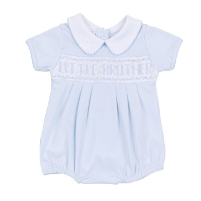 Magnolia Baby Little Brother Smocked S/S Light Blue Bubble