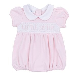 Magnolia Baby Little Sister Smocked S/S Pink Bubble
