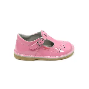 L'Amour Ruthie Stitched Tstrap  Patent Malibu Pink