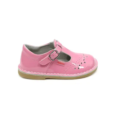 L'Amour Ruthie Stitched Tstrap  Patent Malibu Pink