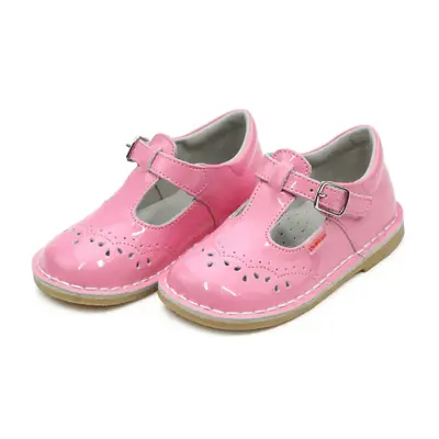 L'Amour Ruthie Stitched Tstrap  Patent Malibu Pink
