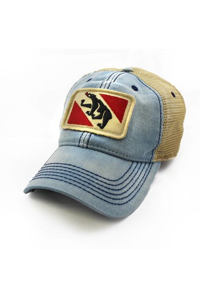 New Bern Flag Trucker Hat, Americana Blue