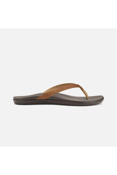 Women's Ho'opio Leather, Sahara/Dark Java