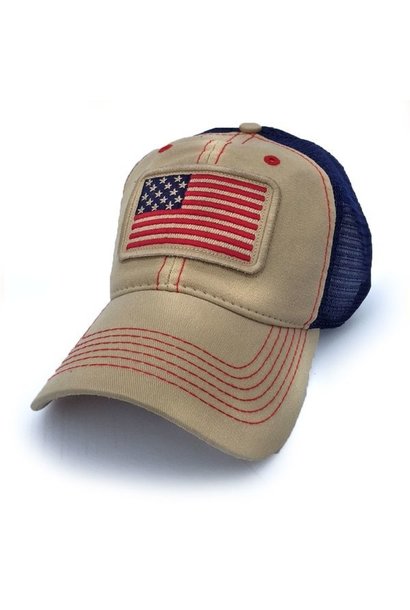 1812 USA Everyday Trucker Hat, Natural Canvas