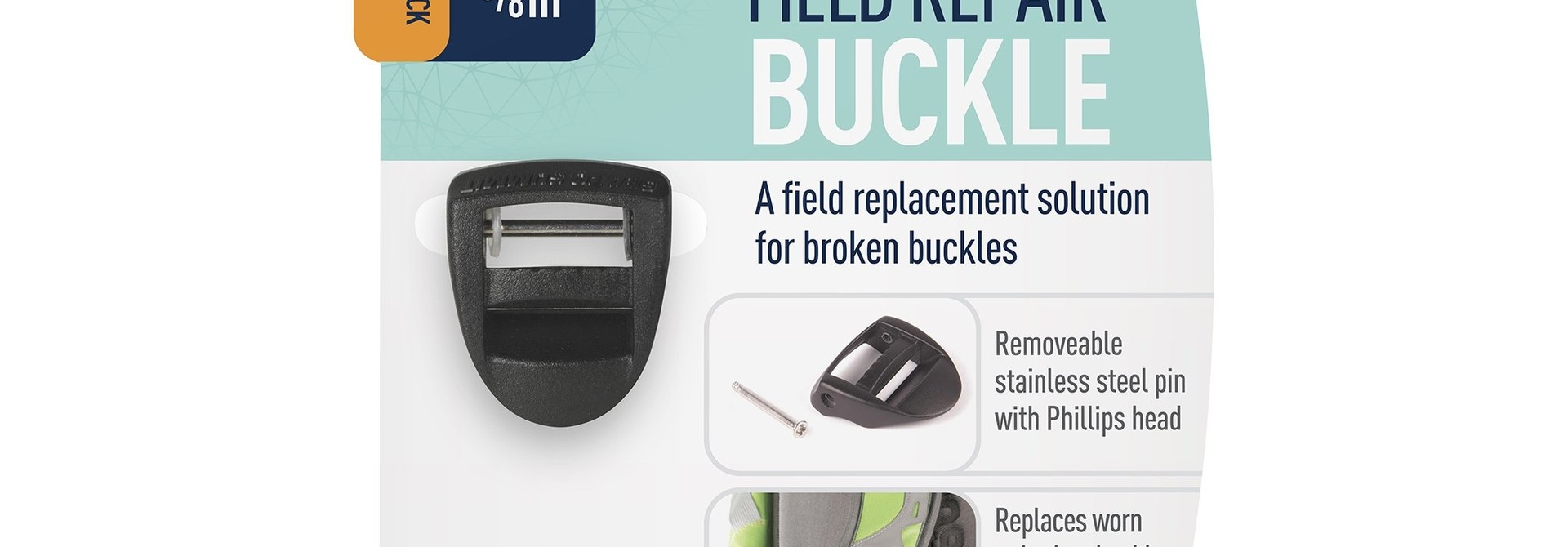 Field Repair Buckle 15mm / 5/8" Ladderlock 1 Pin