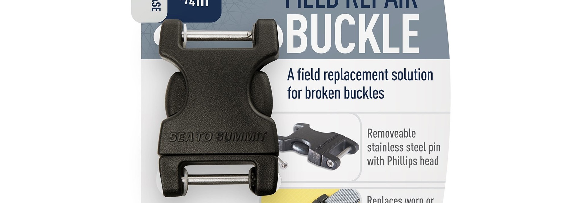 Field Repair Buckle 20mm / 3/4" Side Release 2 Pin