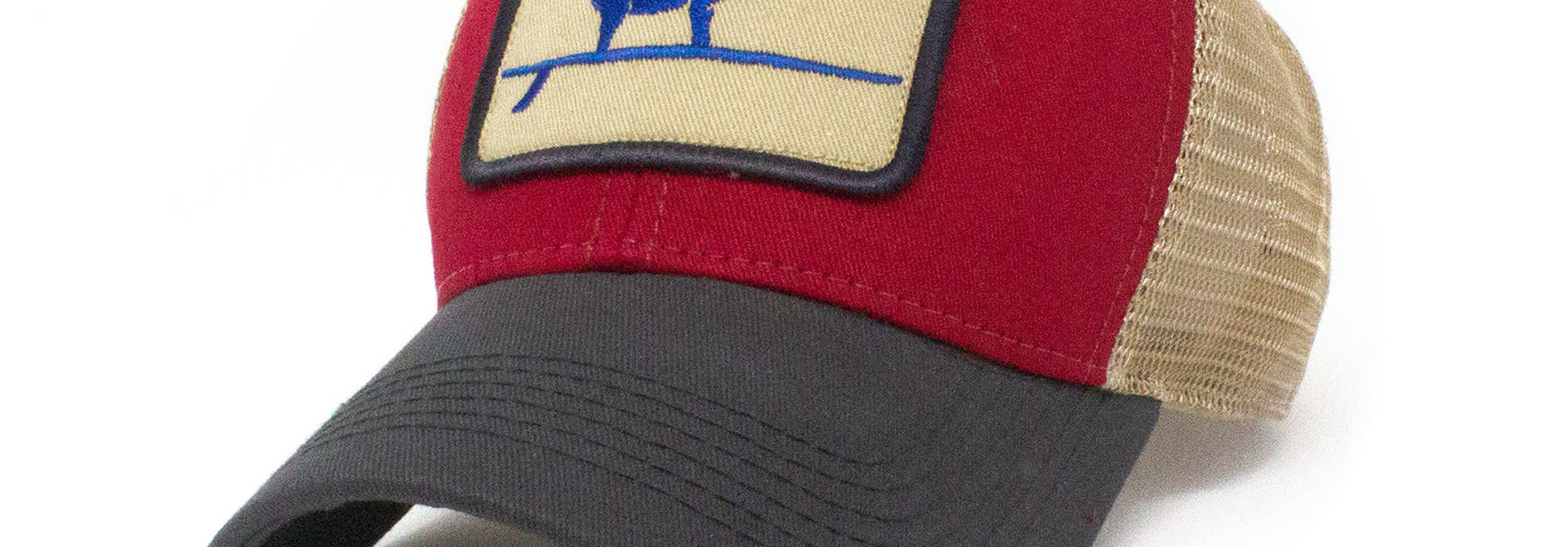 Wave Hog Surfing Pig, Structured Trucker Hat, Firecracker Red