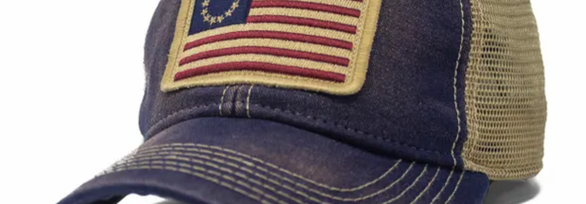 Betsy Ross Flag Trucker Hat, Navy Blue