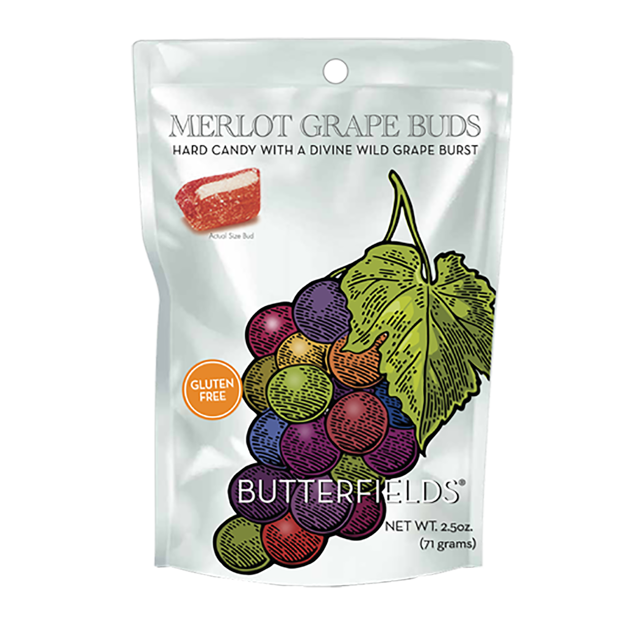 Muscadine Merlot Grape Buds Hard Candy 2.5 oz-1