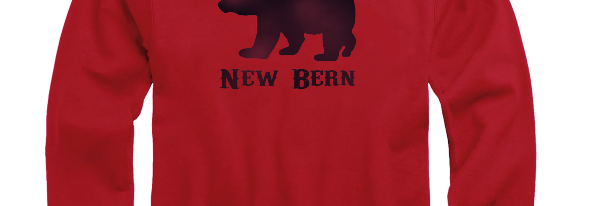 New Bern Simple Bear Crew Sweatshirt, Dark Red