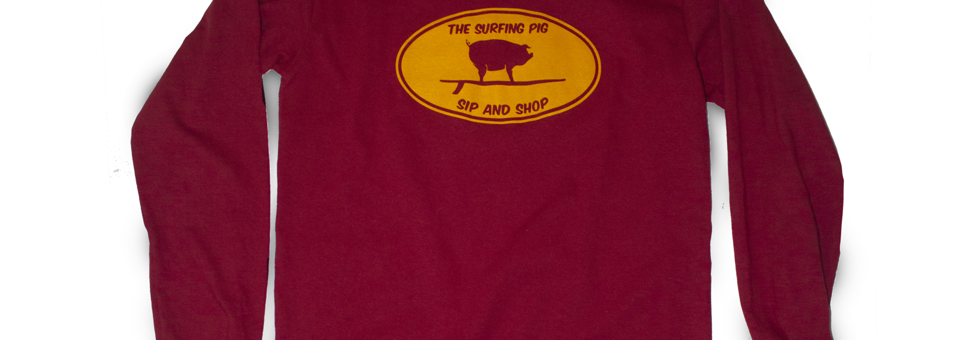 The Surfing Pig Sip and Shop Long Sleeve, Red