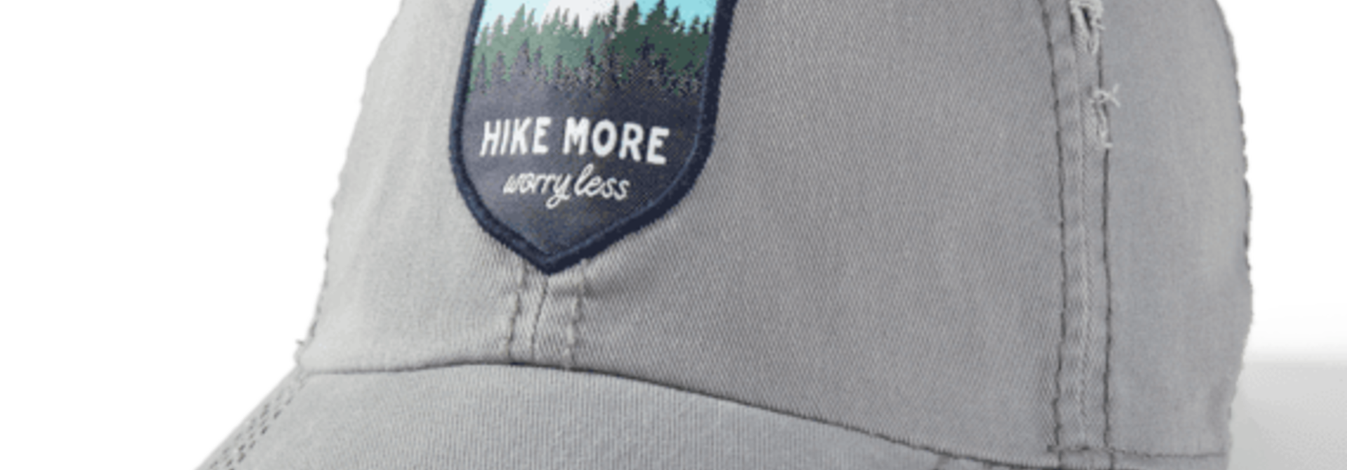 Hike More Worry Less Sunwashed Chill Cap, Slate Gray