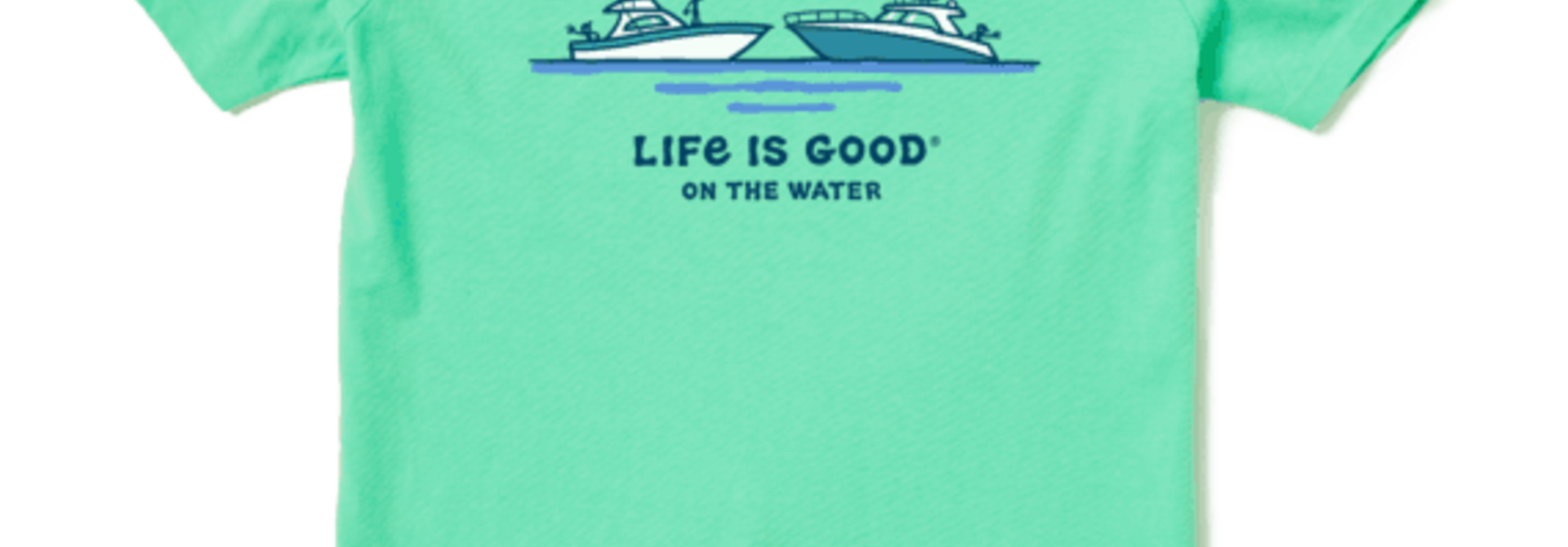 Women's Life is Good on the Water Crusher Tee, Spearmint Green