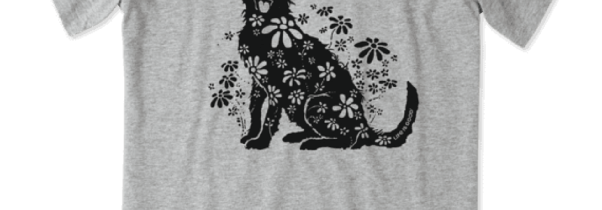 Women's Mutt Flower Power Crusher Tee, Heather Gray